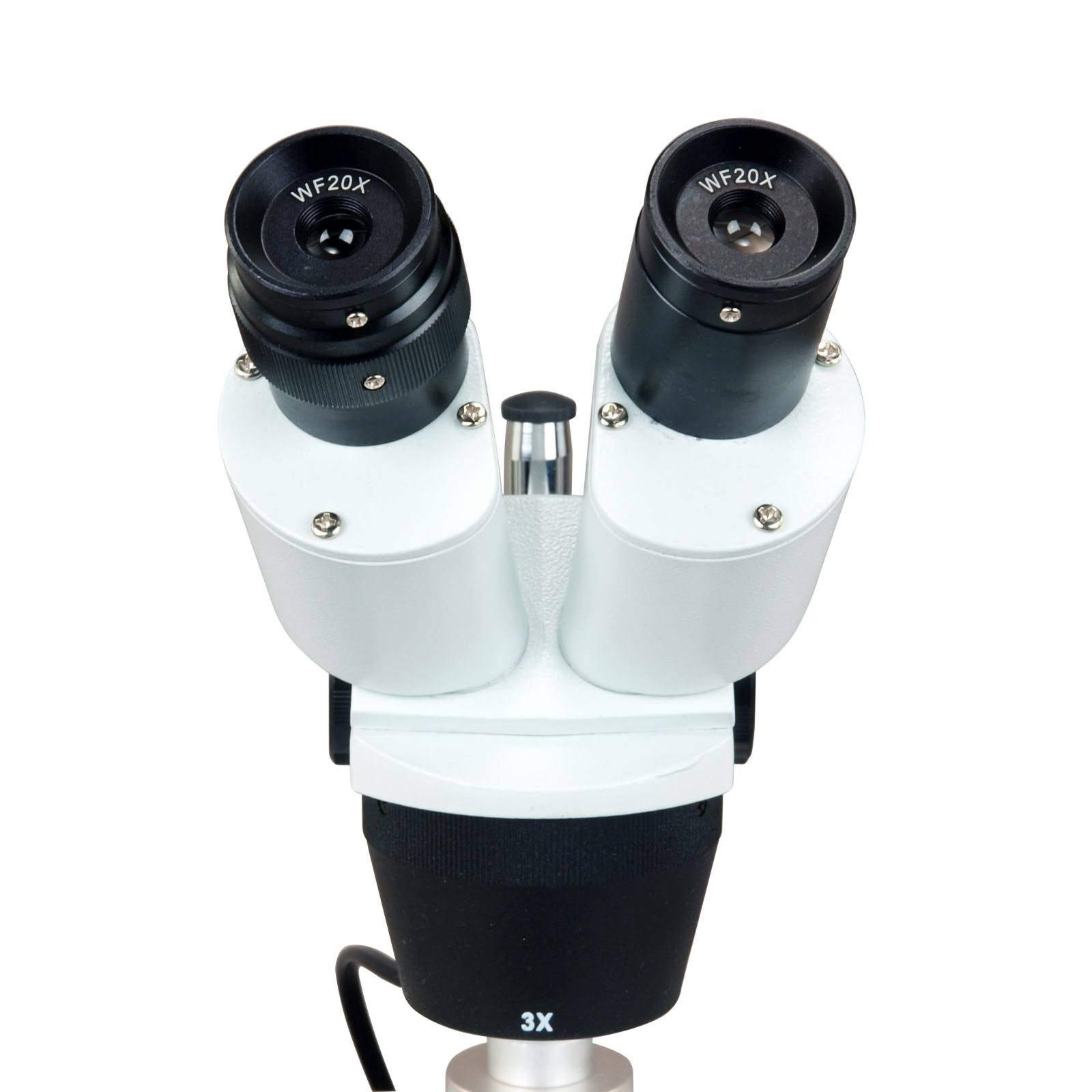 OMAX 20X-60X Student Binocular Stereo Microscope with Dual Lights and Cleaning Pack