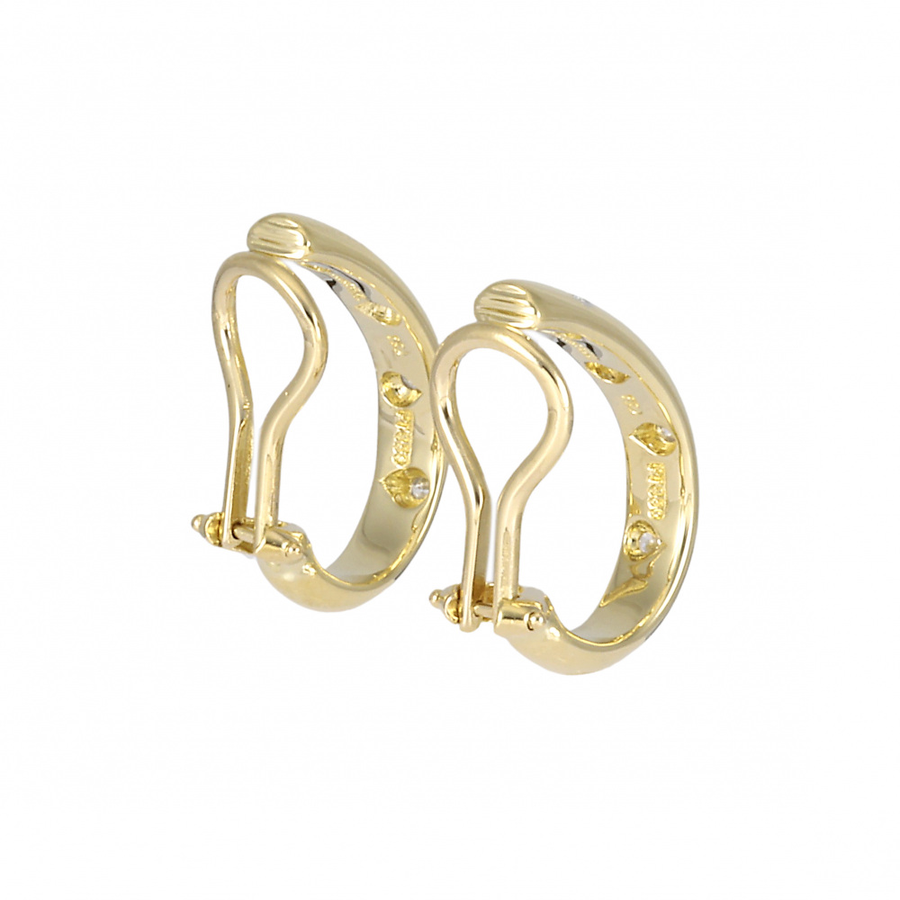 Tiffany & Co. Tiffany Dots K18YG Yellow Gold PT950 Earrings Platinum & 18K Yellow Gold Diamond
