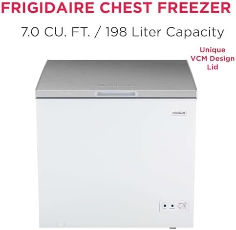 Chest Deep Freezer, 7 Cu. Ft. Capacity, Shiny Stainless Steel Top Lid Design-Adjustable Thermostat-Removable Vinyl Coated Wire Basket-Easy Defrost Drain- Garage Ready