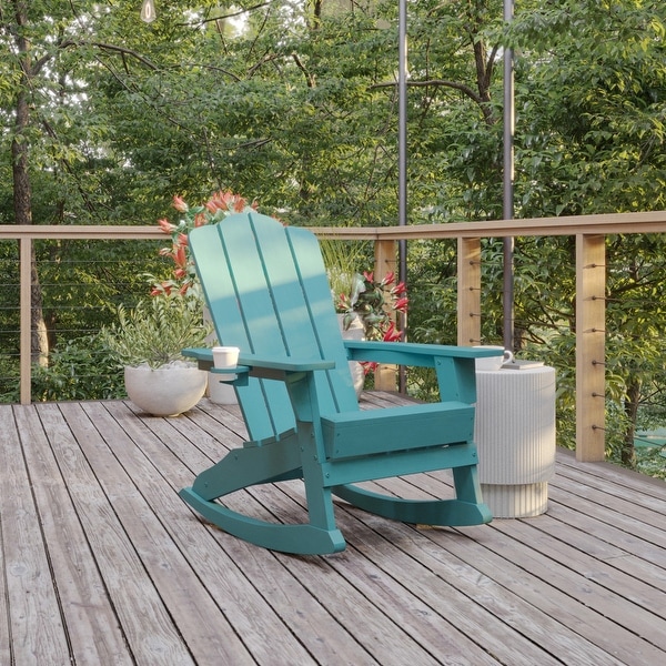 Commercial AllWeather Rocking Adirondack Chair with Swiveling Cupholder