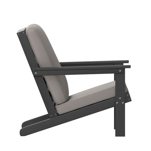 AllWeather Poly Resin Adirondack Style Chair and Cushions