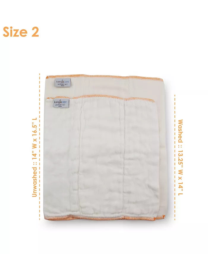 Kanga Care rayon from Bamboo Prefold Cloth Diapers (6pk) - Size 2 : Infant Beige