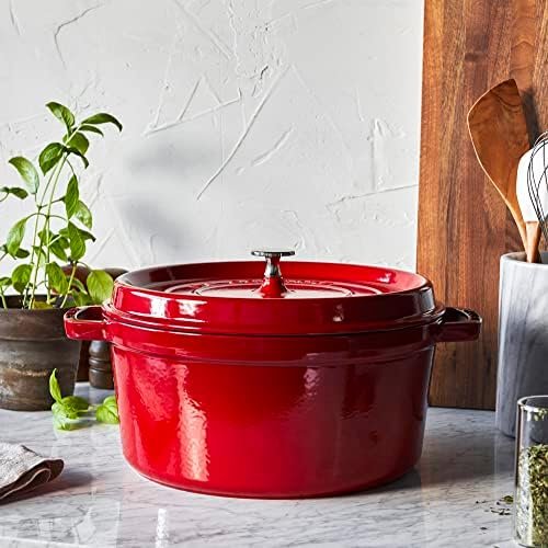 Cast Iron 7-qt Round Cocotte – Cherry
