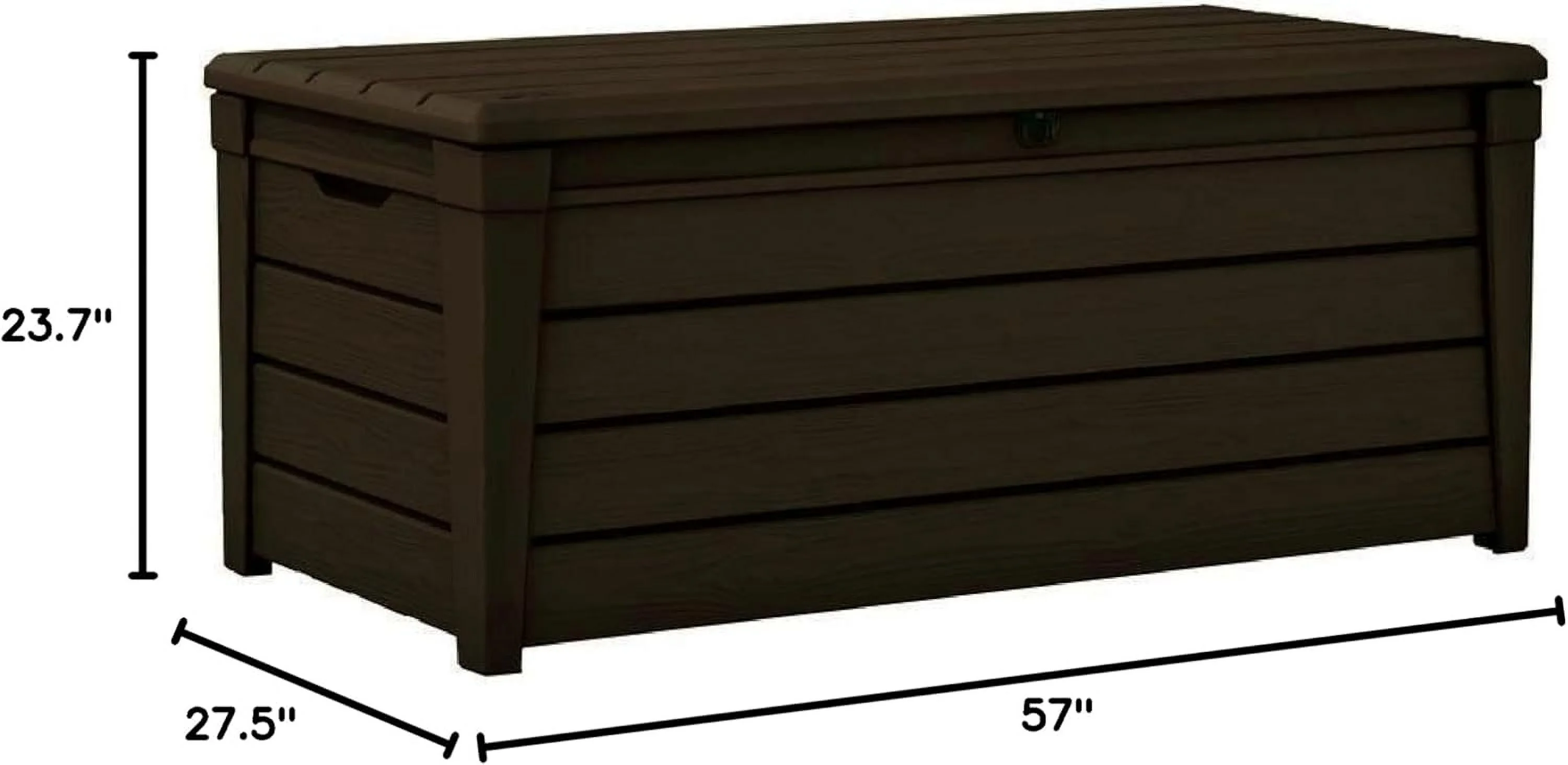 120 Gallon Weatherproof Backyard Deck Box Outdoor Patio Furniture, Lockable Patio Storage Container & Pool Accessory Organizer, Brown