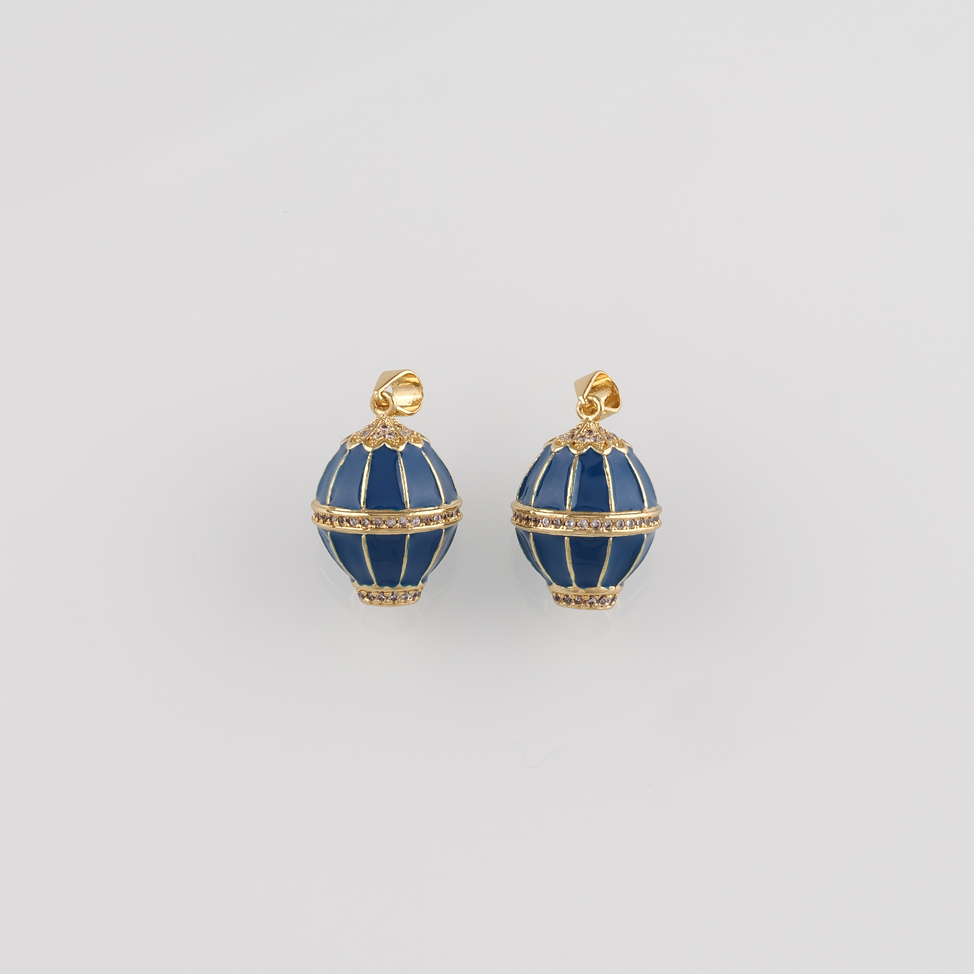 18K Gold Filled Hot Air Balloon Pendant,Enamel Hot Air Balloon Charm Earrings Necklace for DIY Jewelry Making Supply