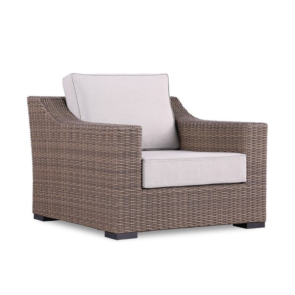 4Piece Manhattan Rustic Wicker Sofa Set with Tempered Glass