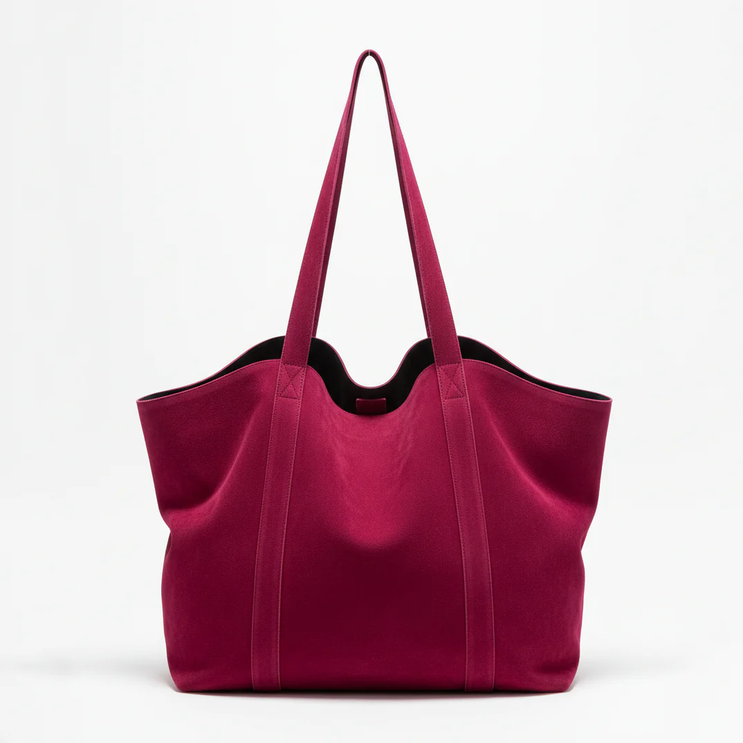 Soft Magenta Suede Tote