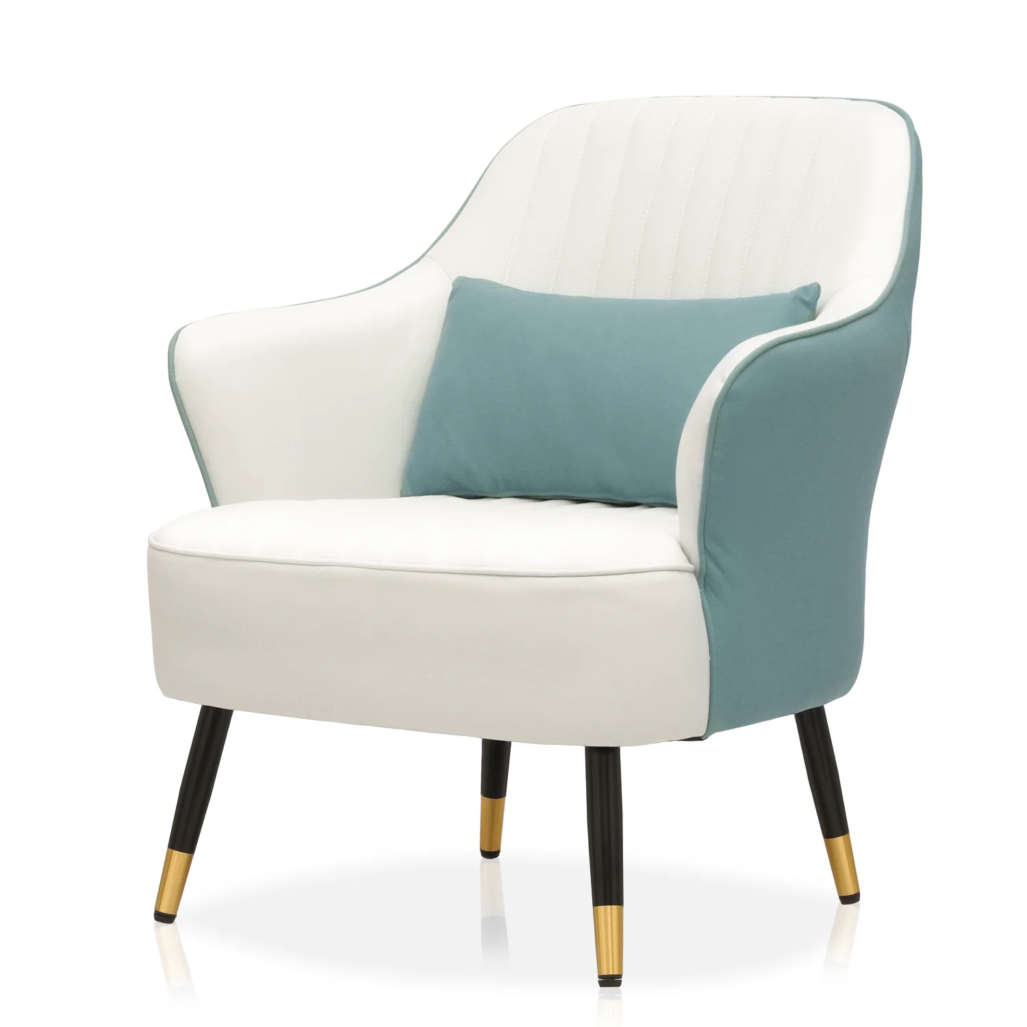 Magshion Accent Chair, Modern Accent Armchair for Living Room and Bedroom, Comfy Reading Chair with Cushion, Upholstered Single Sofa, Cadet Blue