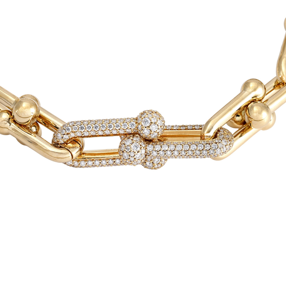 Tiffany & Co. Hardware Link Bracelet 18K Yellow Gold Diamond 70751208