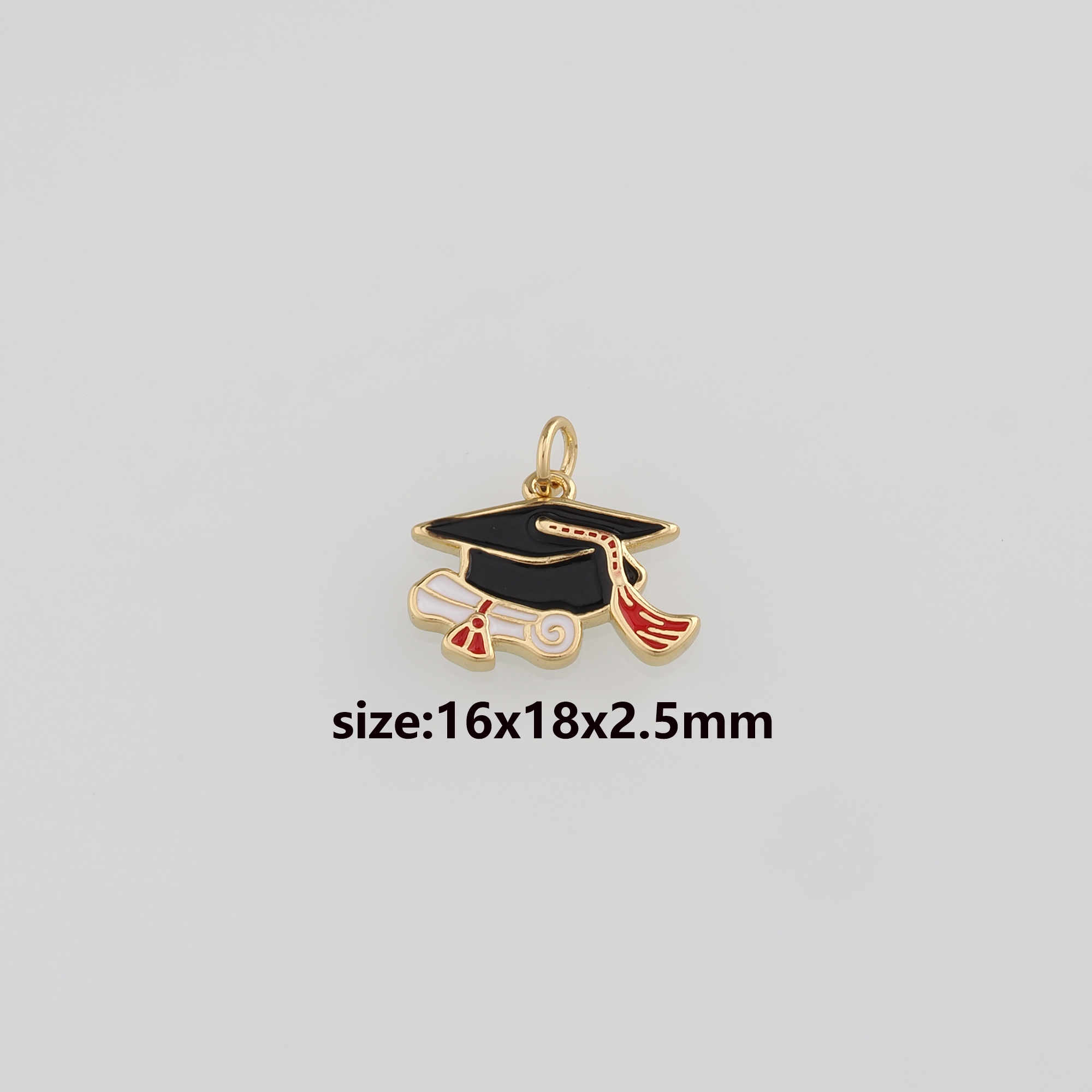 18K Gold Filled Doctoral Hat Pendant,Hat Charm,Enamel Doctoral Hat Earrings Necklace for DIY Jewelry Making Supply