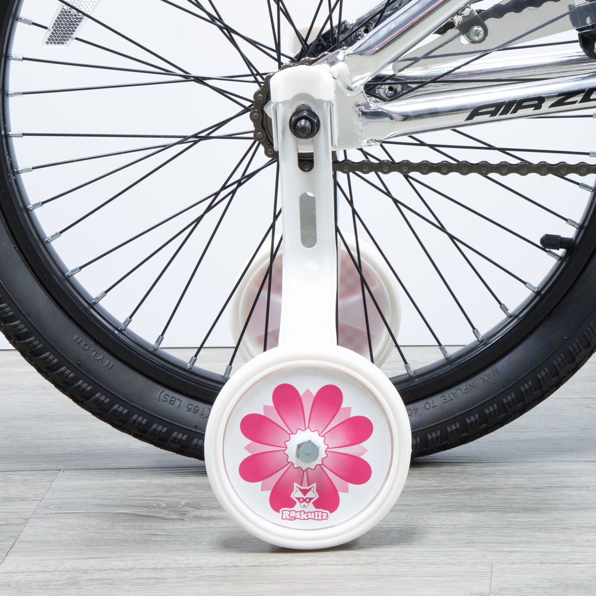 Raskullz Girl Pink/White Adjustable Bicycle Training Wheels