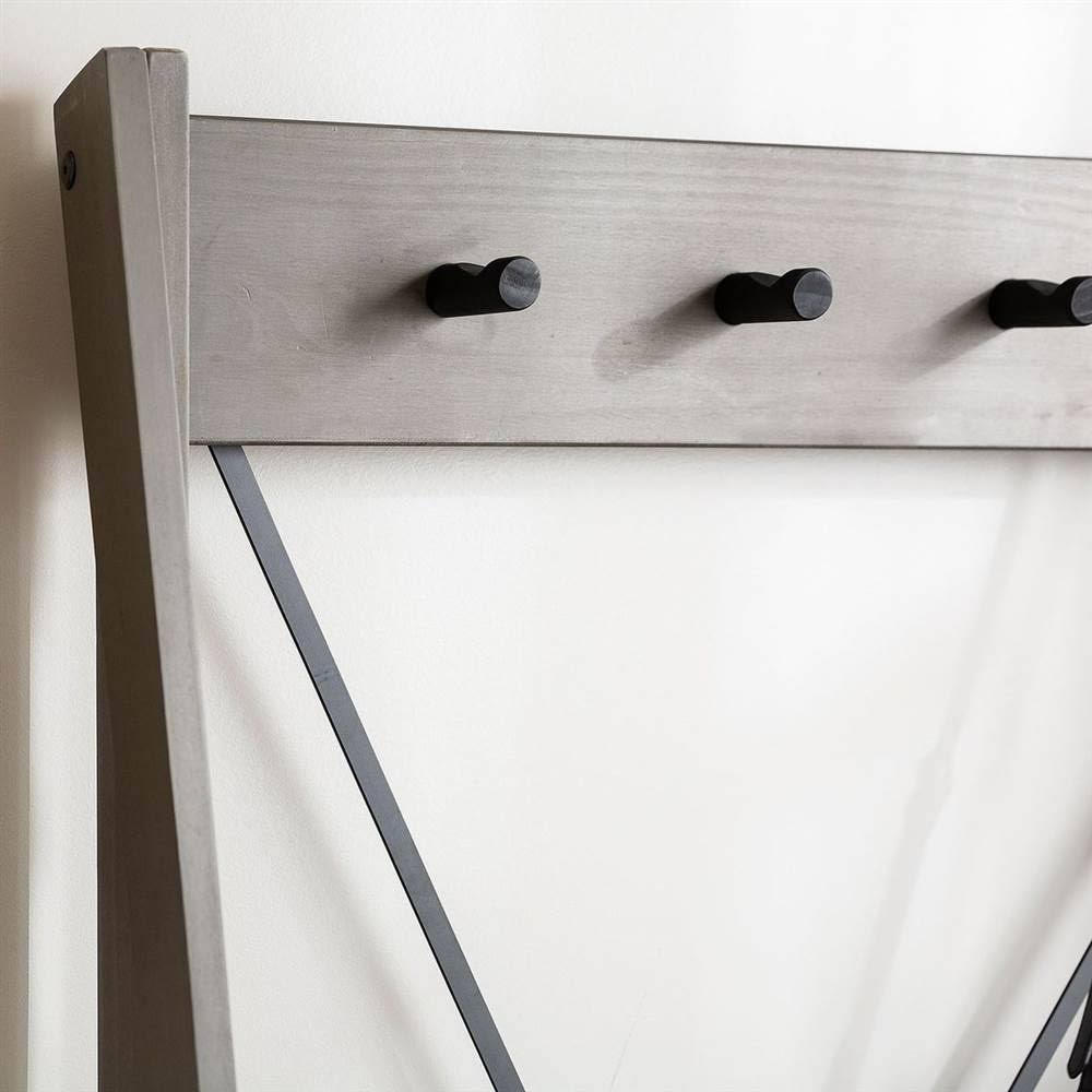 Walker Edison 68x22 Solid Wood Angled Hall Tree - Grey