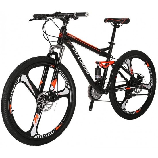 Mountain Bike 27.5 Inch 3 Spoke Mag Wheel Steel Frame MTB Bicycle for Men Blackorange