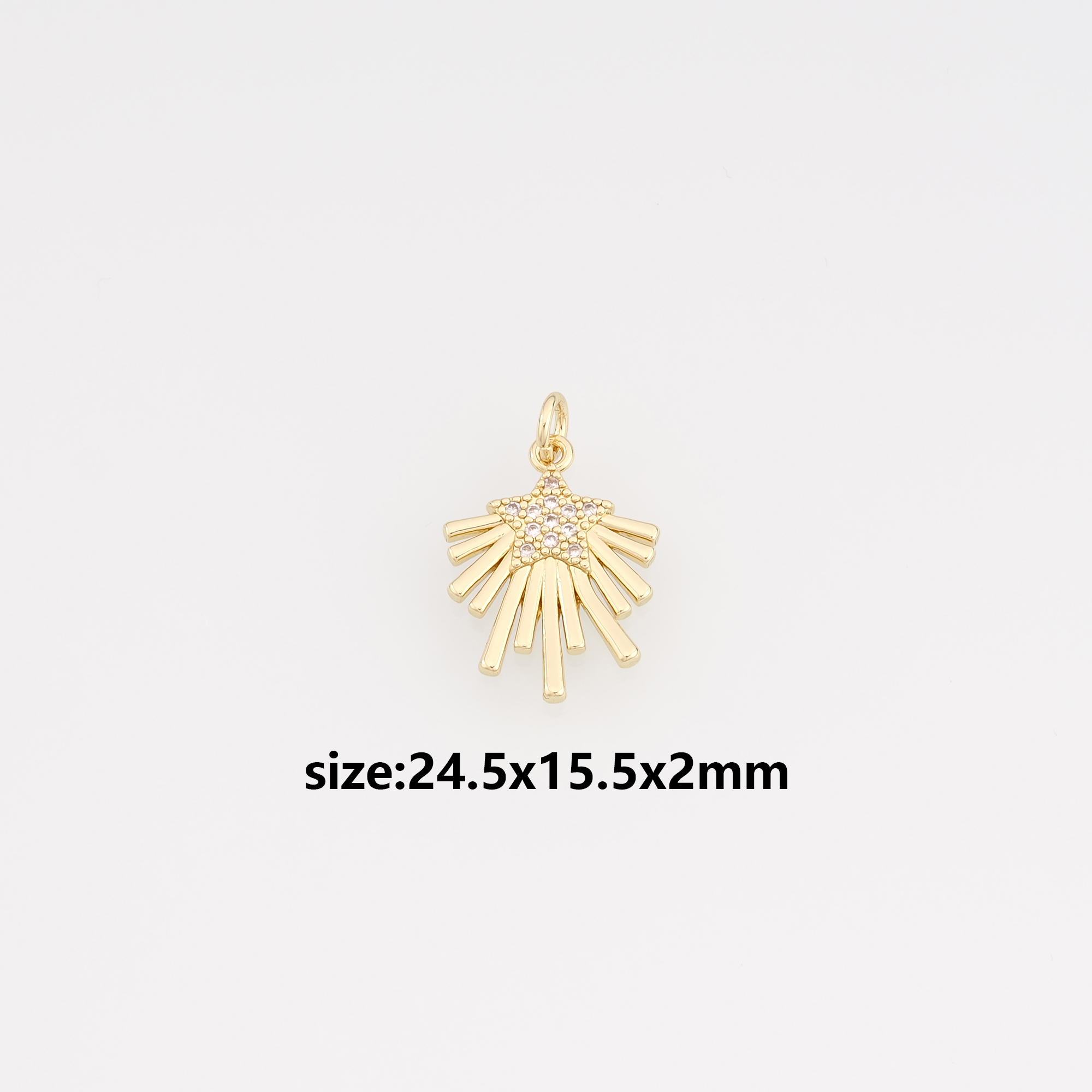 18K Gold Filled Star Pendant,CZ Micro Pave Celestial Charm Earrings Necklace for DIY Jewelry Making Supply