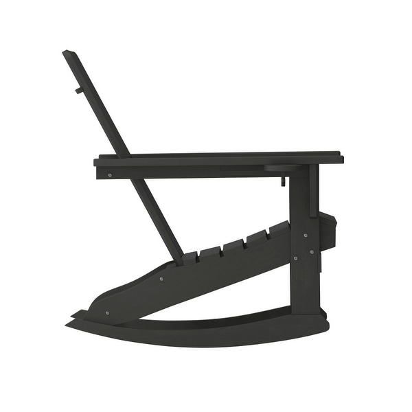 Commercial AllWeather Rocking Adirondack Chair with Swiveling Cupholder