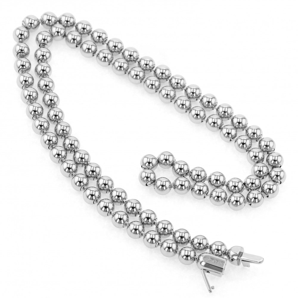 Cartier White Gold Perld Diaman Necklace K18WG Diamond