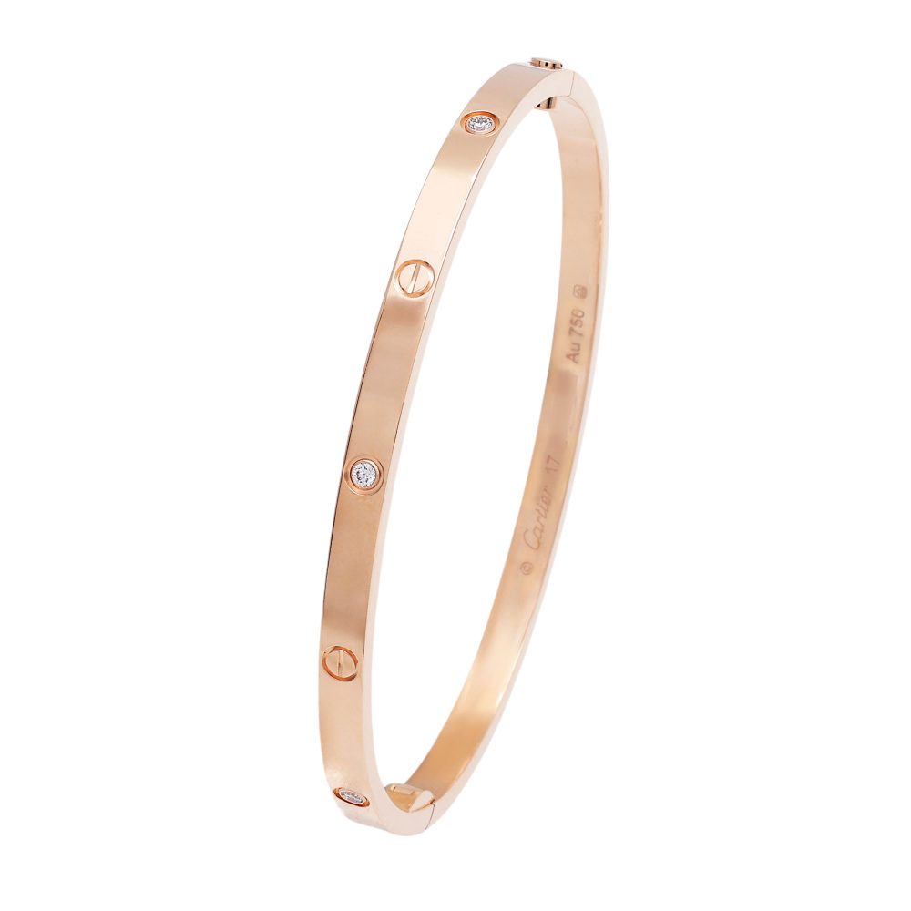 Cartier Love Sm 6 Diamonds Bracelet 18K Rose Gold Diamond B6047600