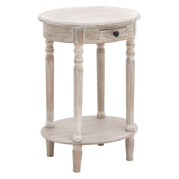 Wood Oval Accent Table Taupe Olivia amp May