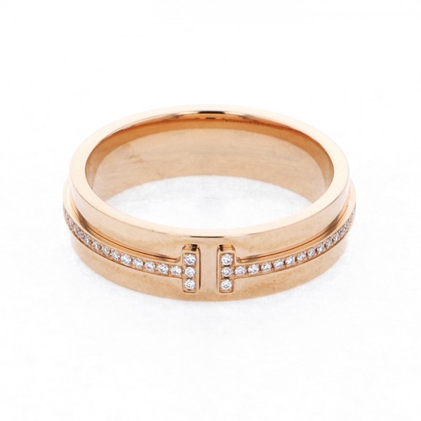 Tiffany & Co. Tiffany T Two Ring 18K Rose Gold Diamond