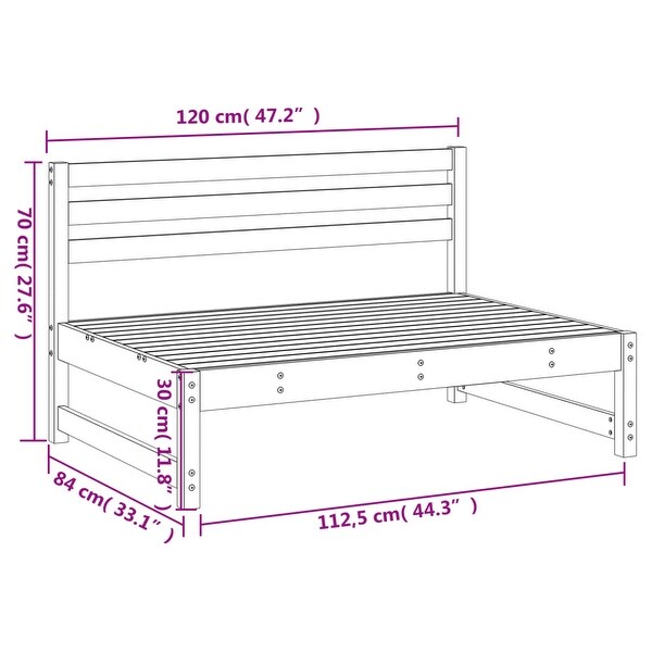 vidaXL Patio Middle Sofa 1/2 pcs 47.2