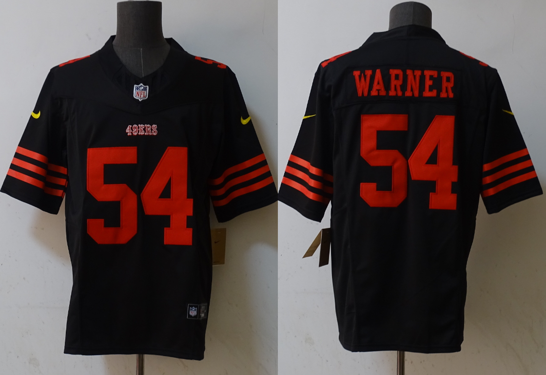 Men's San Francisco 49ers Fred Warner #54 Black Game Jersey