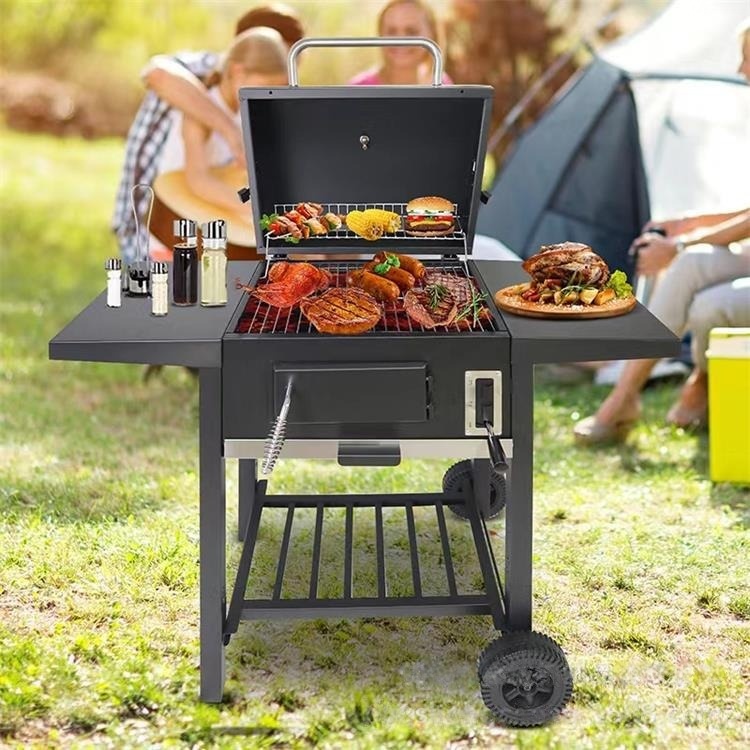 Double Side Table Cart Charcoal Grill