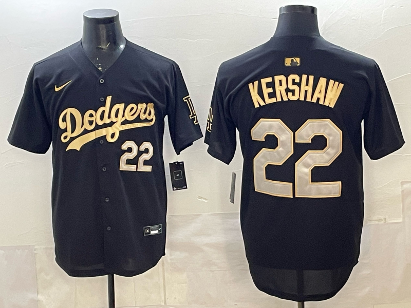 Men's Los Angeles Dodgers Clayton Kershaw #22 Black Alternate Limited Jersey