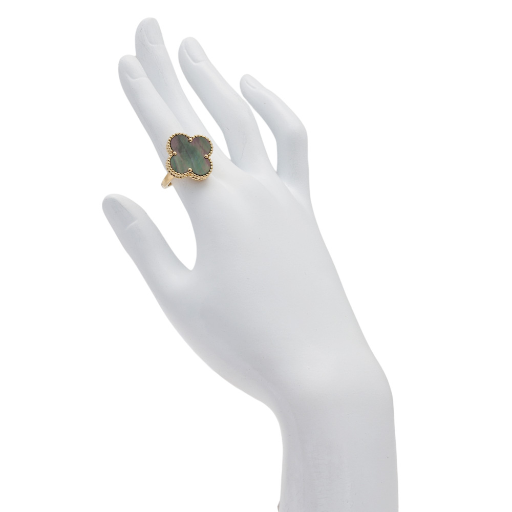 Van Cleef & Arpels Magic Alhambra Ring 18K Yellow Gold Mother of Pearl