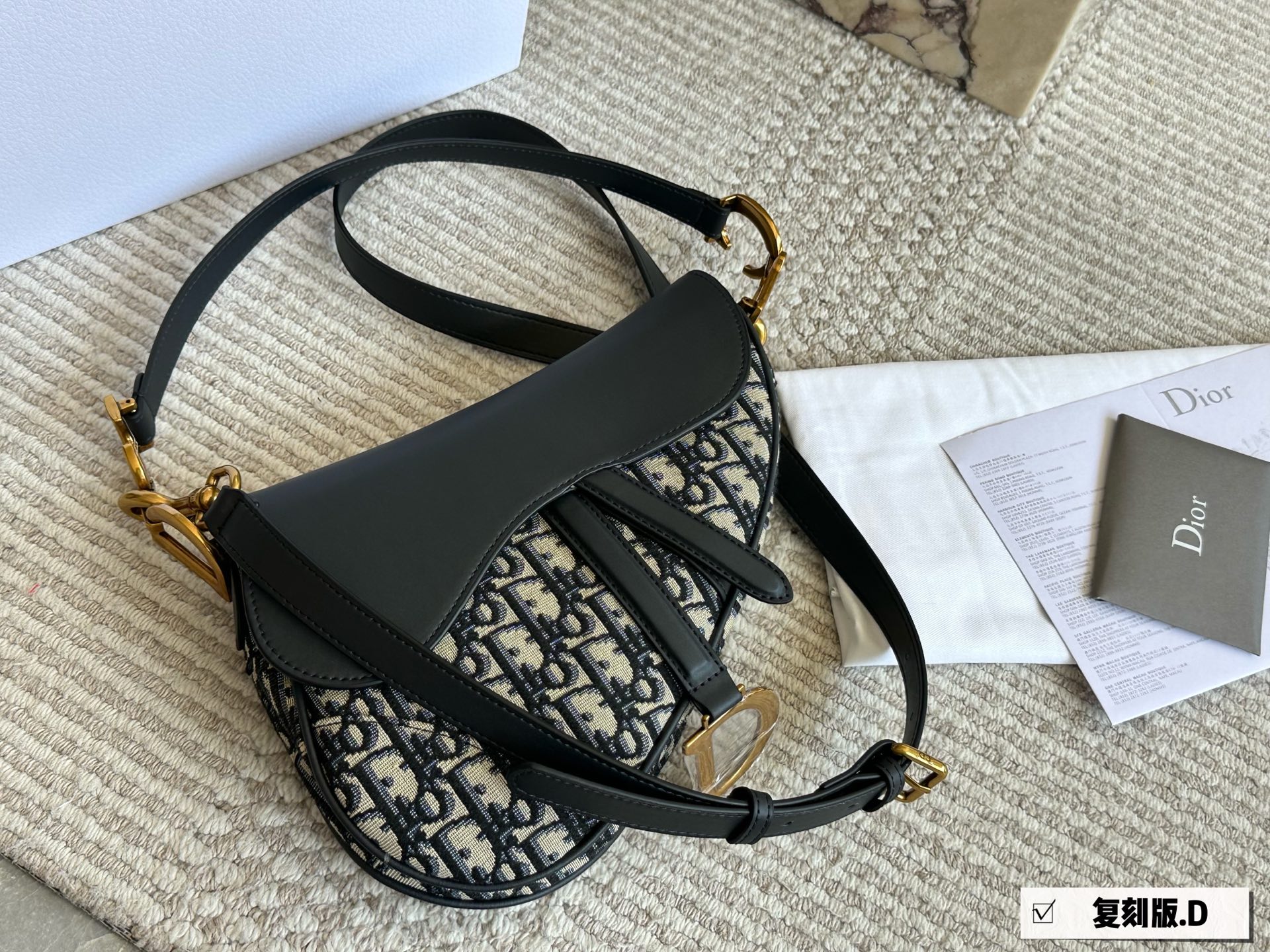 Dior monogram saddle bag high version - cnluxepick