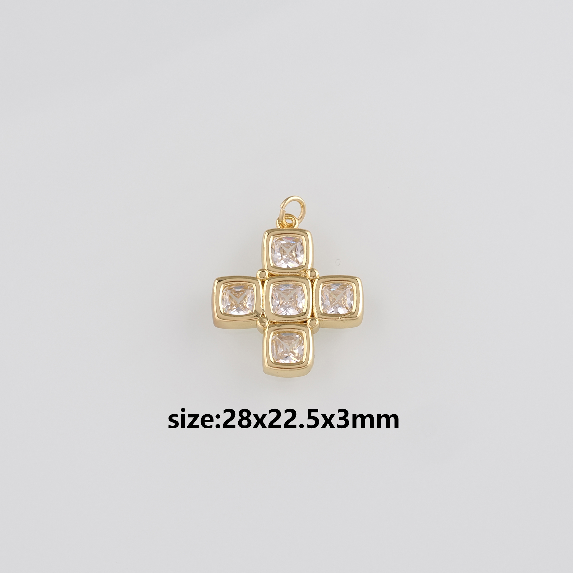 18K Gold Filled Cross Pendant,CZ Micro Pave Cross Charm Earrings Necklace for DIY Jewelry Making Supply