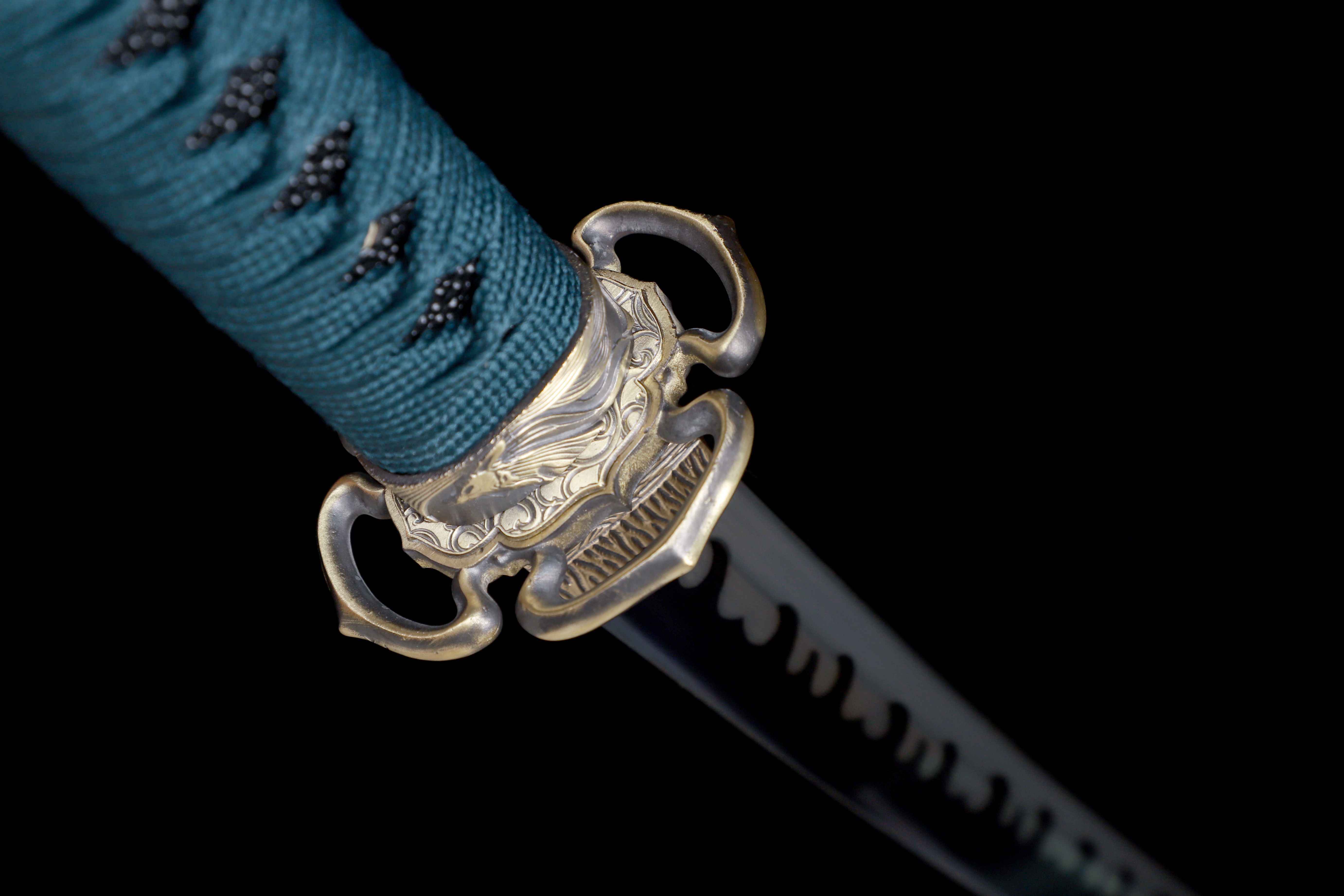 Handmade Japanese Katana 9260 Spring Steel Purple Blade Full Tang
