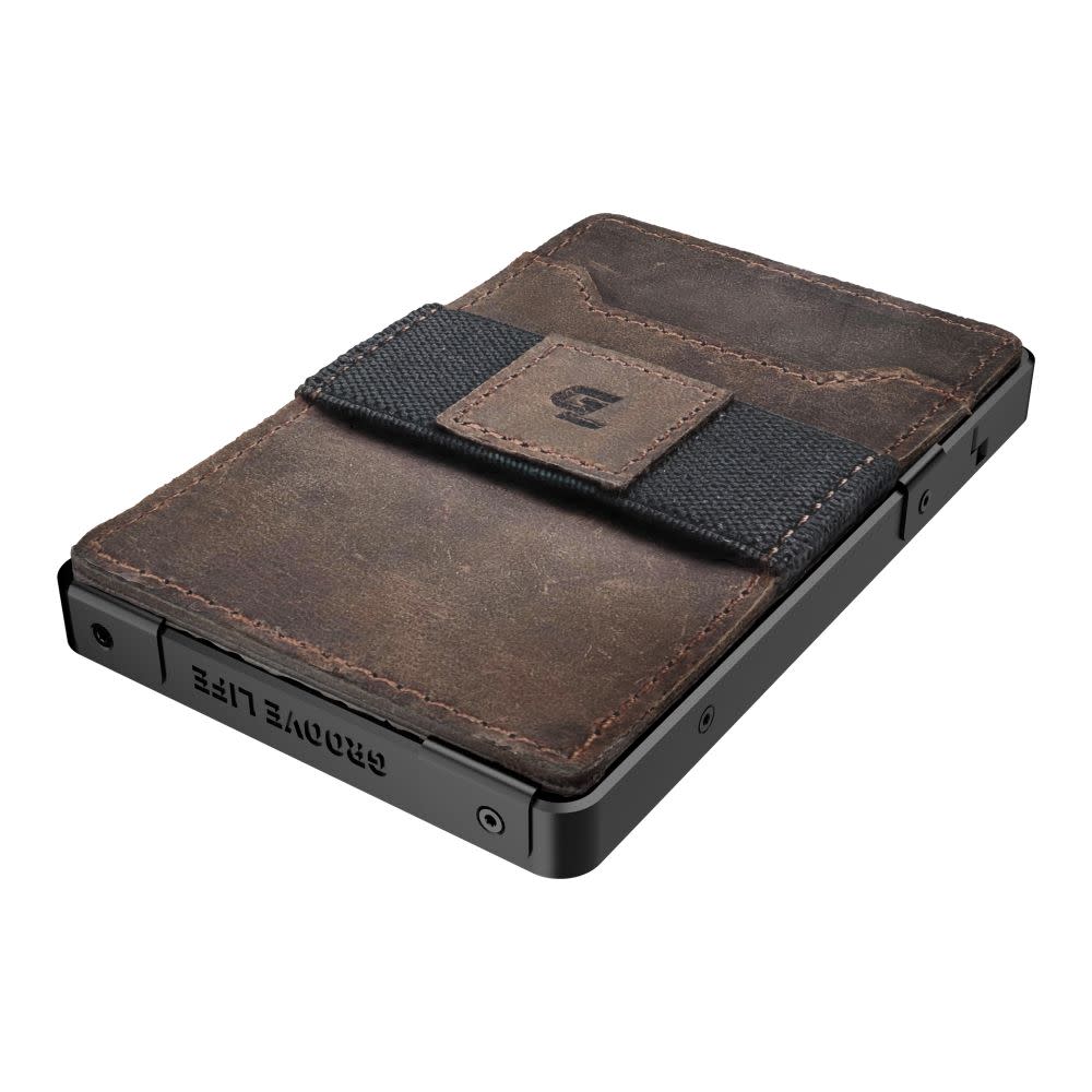Groove Wallet Midnight Black Brown Leather