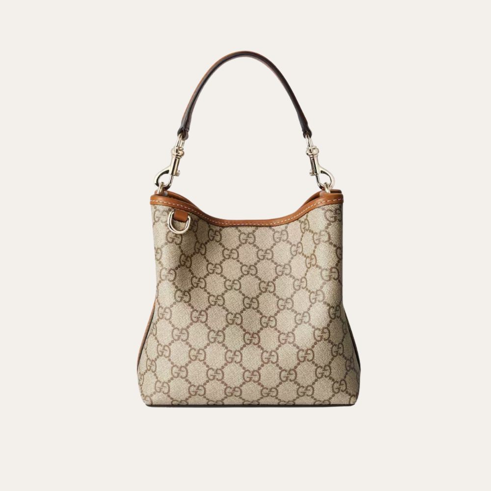 Gucci Gg Emblem Mini Bucket Bag Beige 8.3 Inches ‎815118 FAD6L 9758