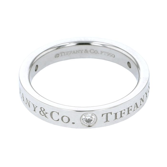 Tiffany & Co. Flat Band Ring Platinum Diamond