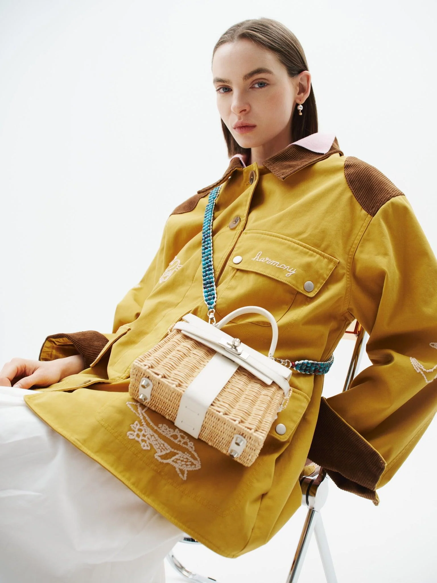 Hermès Kelly 20 Mini Picnic White, Swift & Osier Wicker Palladium Hardware