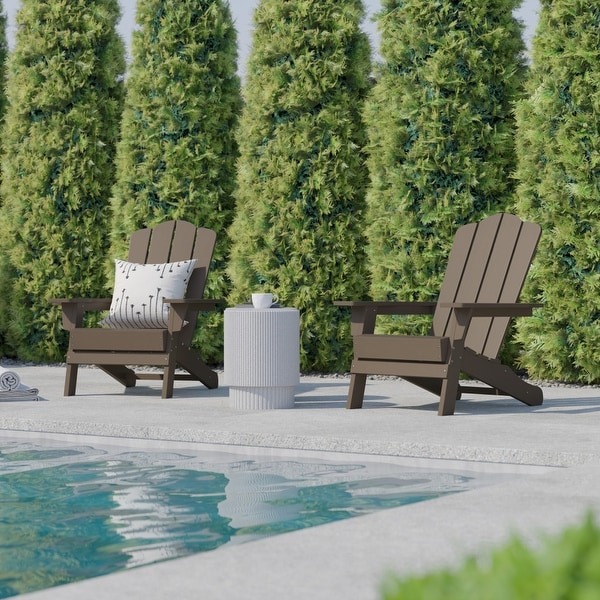 Set of 4 Commercial AllWeather Adirondack Chairs with Cupholders