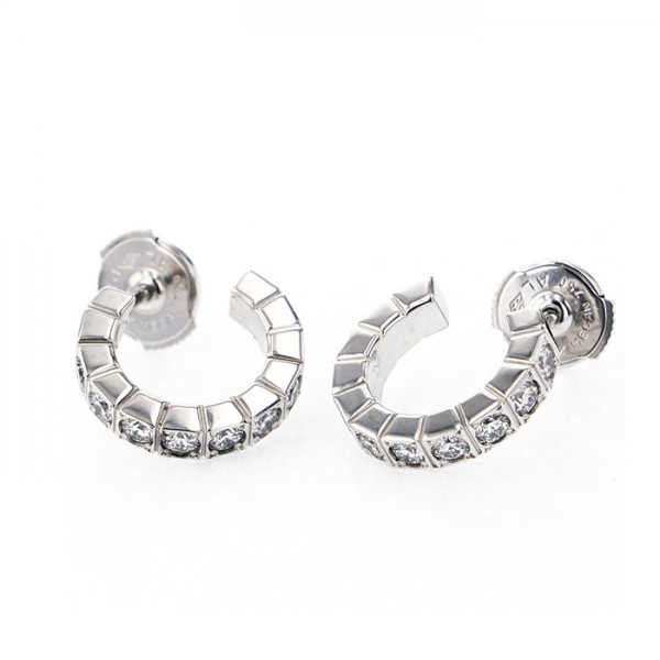Cartier Laniere Earrings 18K White Gold Diamond