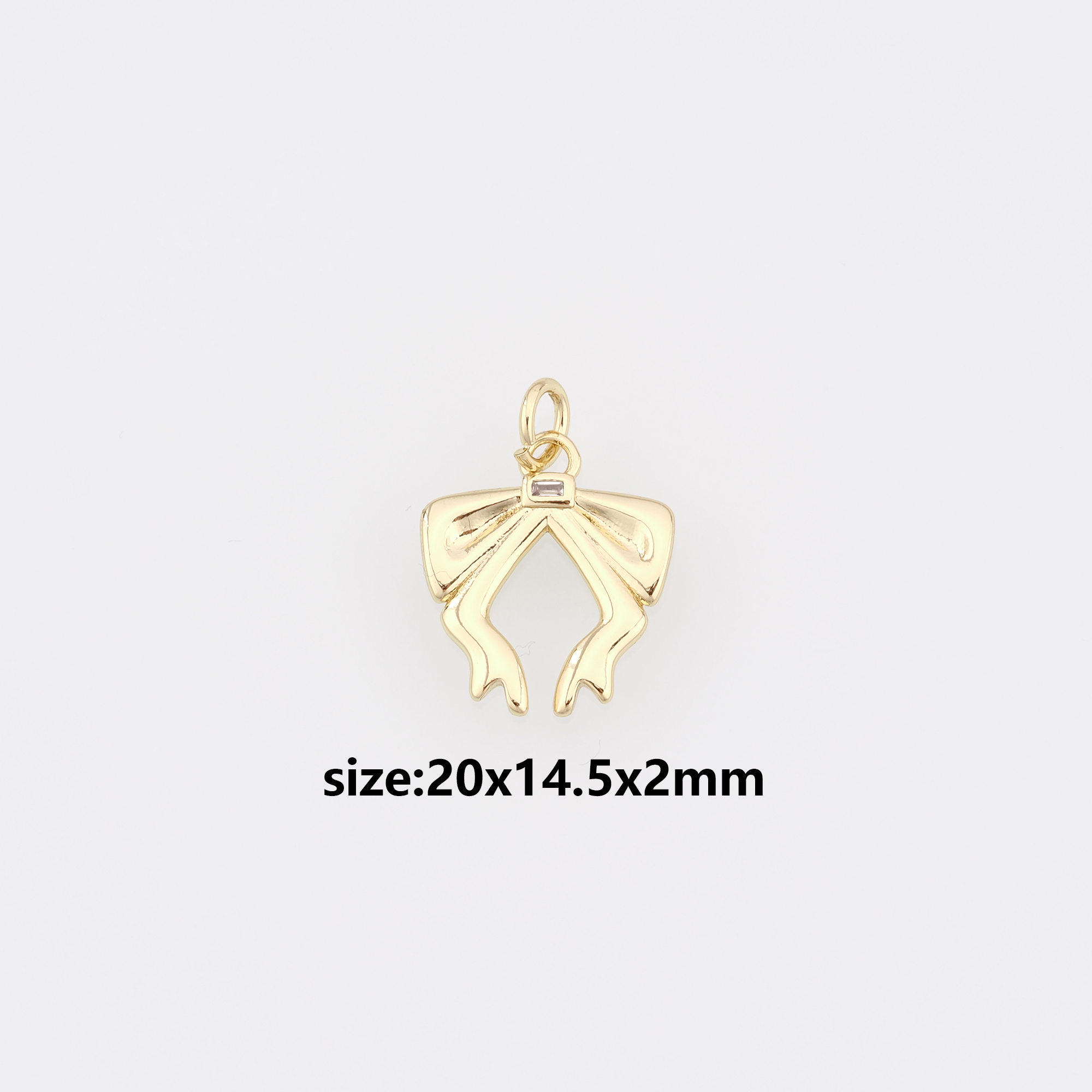 18K Gold Filled Bow Tie Pendant,Bow Charm Earrings Necklace for DIY Jewelry Making Supply