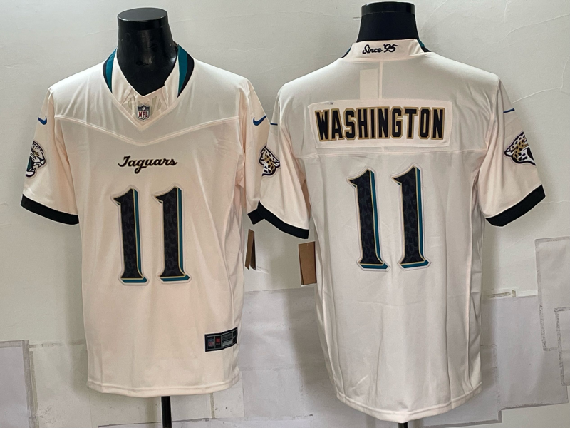 Men's Jacksonville Jaguars Parker Washington #11 Natural 2026 Rivalries Collection Game Jersey