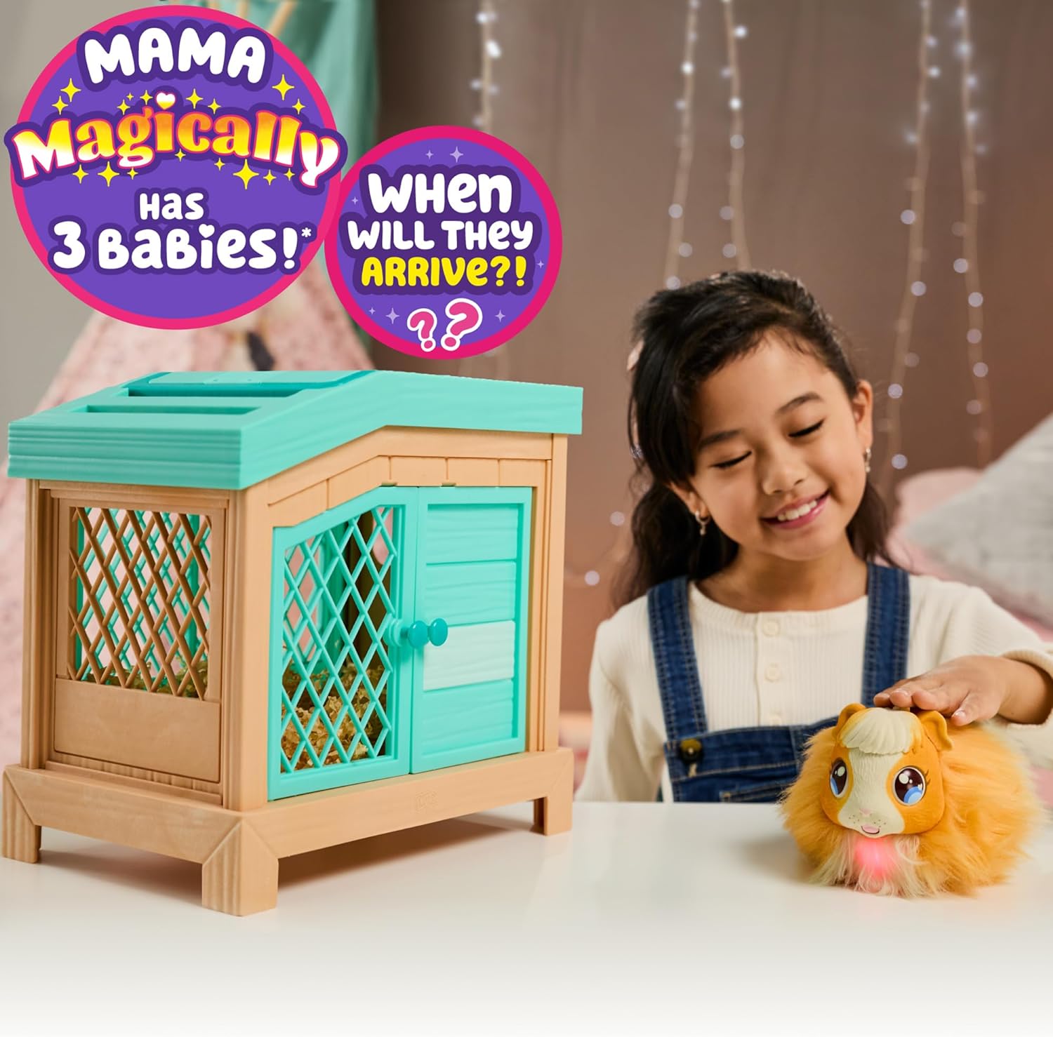 Little Live Pets - Mama Surprise | Soft, Interactive Guinea Pig and her Hutch, and her 3 Babies. 20+ Sounds & Reactions. for Kids Ages 4+, Multicolor, 7.8 x 11.93 x 11.38 inches