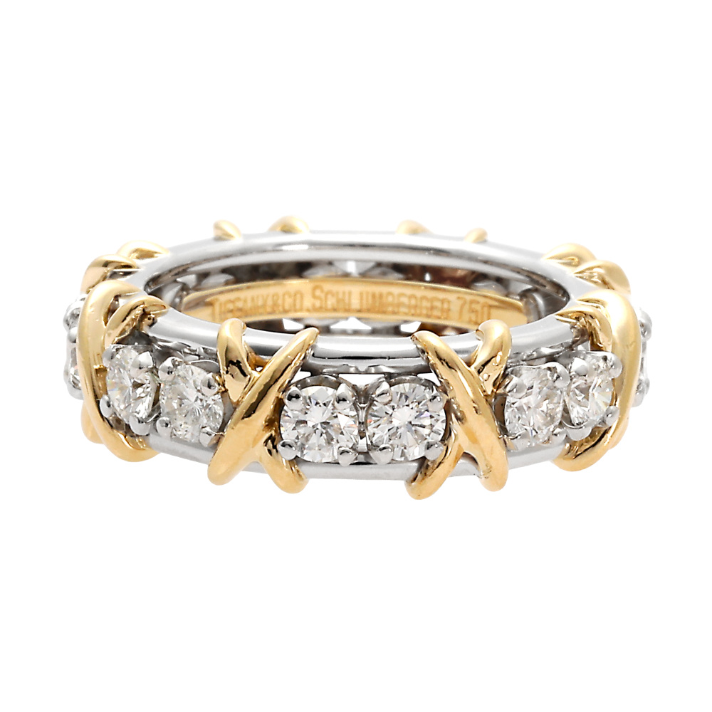 Tiffany & Co. Jean Schlumberger Rin Ring Platinum & 18K Yellow Gold Diamond 60099362