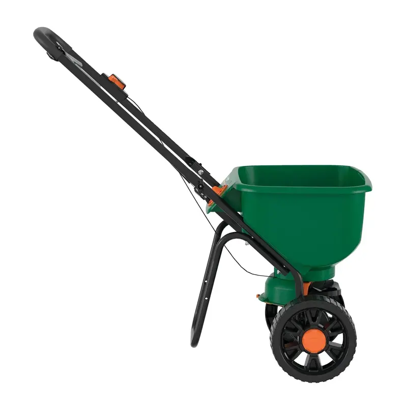 Turf Builder EdgeGuard DLX Broadcast Spreader – Covers Up to 15,000 Sq. Ft. for Even Lawn Application