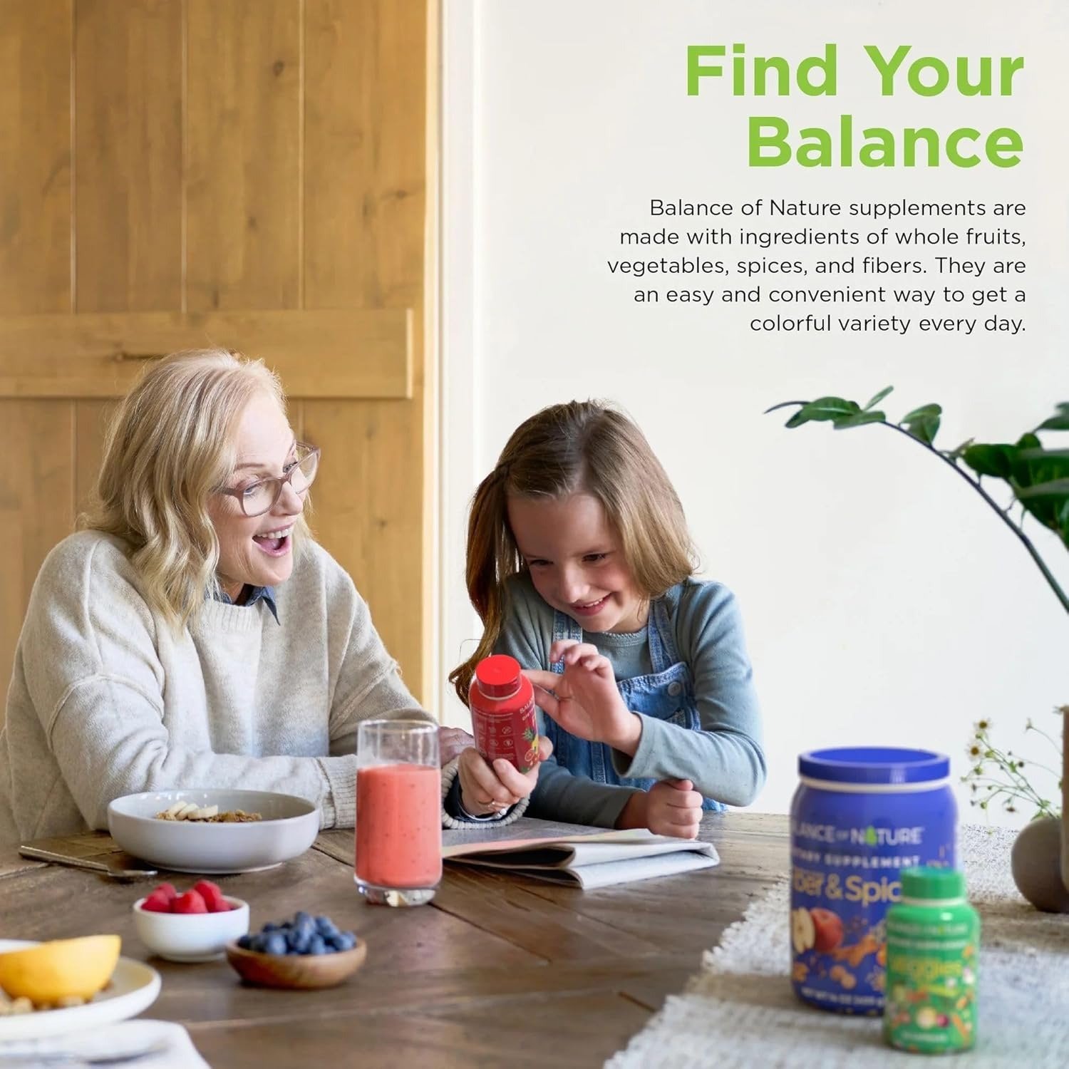 balance-of-nature-Fruit and Vegetable Supplements – 90 Fruits and 90 Veggies Capsules (3-Sets) – Green and Red Superfood, Better Than Multivitamins, No Fillers/Extracts, 100% Natural Whole Food