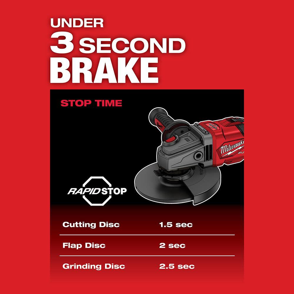 Milwaukee M18 FUEL 4-1/2 in.-6 in. Lock-On Braking Grinder with Slide Switch Kit 2981-21