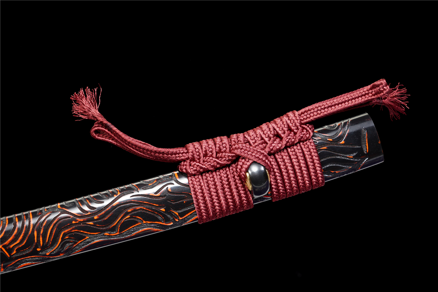 Handmade Katana Damascus Sanmai Blue Blade Dragon Scale Tsuba Full Tang