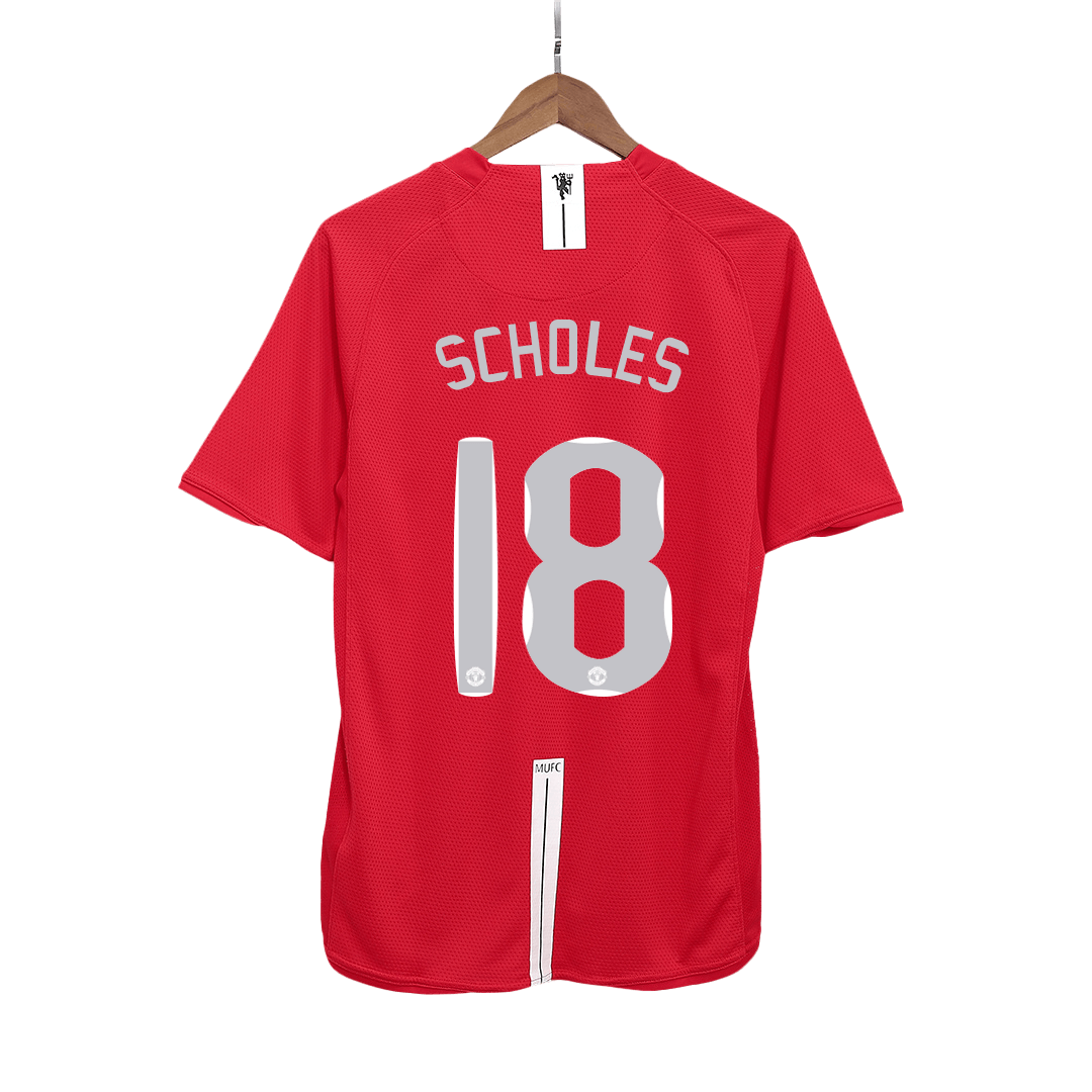 Retro Soccer Jersey SCHOLES #18 Manchester United Home 2007/08 - UCL Final