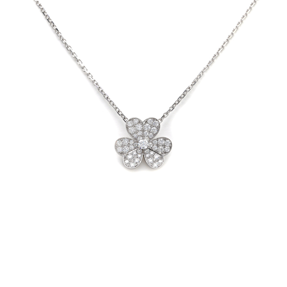 Van Cleef & Arpels Frivole Necklace 18K White Gold Diamond VCARD31800