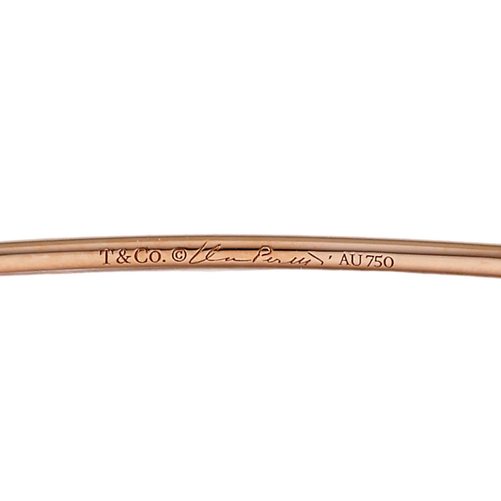 Tiffany & Co. Elsa Peretti Diamond Hoop Single Row Bangle Bracelet 18K Rose Gold 60152215