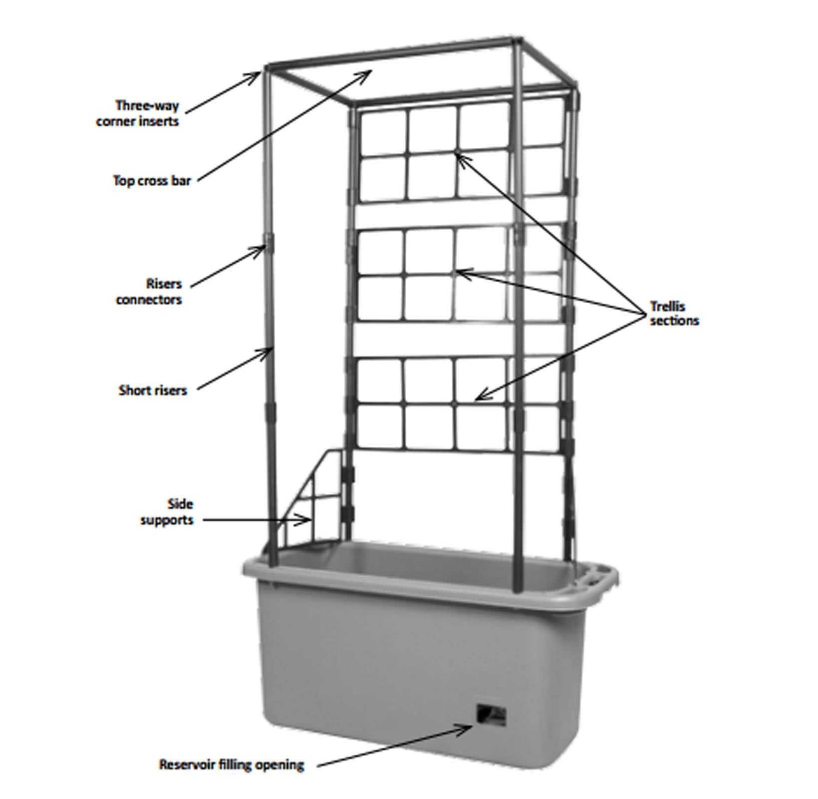Hydrofarm GCTR 10 Gal Tomato Garden Planting System and 4′ Trellis Tower on Wheels