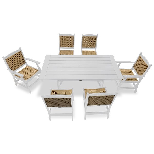 LuXeo Tuscany Woven Rattan Dining 7Piece Set